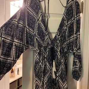 Vici romper blue and white